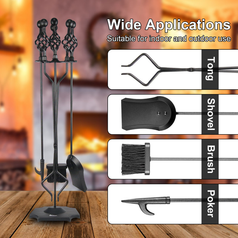 Red Barrel Studio® Cast Iron Fireplace Tool Set Wayfair